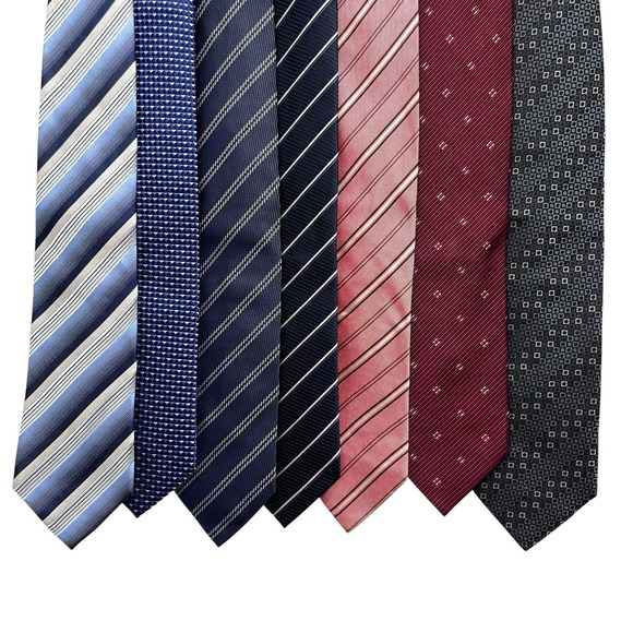Lot of 7 Armani Collezioni Mens Ties Multicolor Striped Geometric Silk Italy euc - Picture 1 of 6